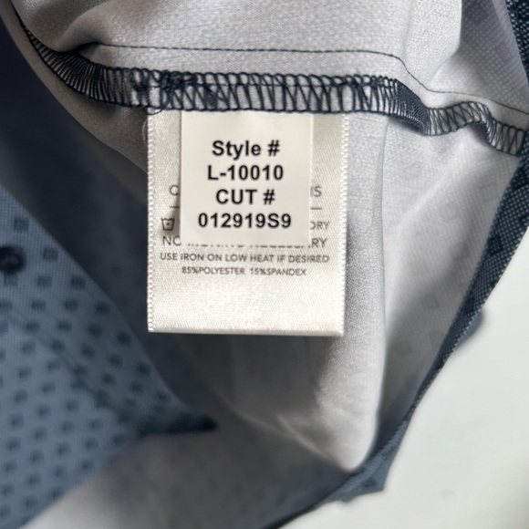 Mizzen &‎ Main Navy Diamond Leeward Dress Men’s No Iron Shirt XXL Trim Fit - Picture 4 of 10